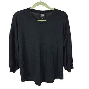 Bobeau Women's Black Lightweight Sweater 3/4-Sleeve Size S